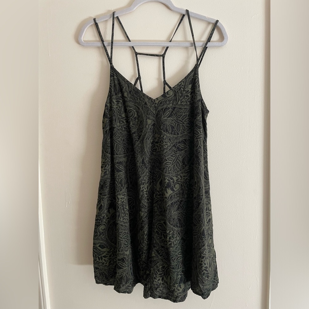Abercrombie green floral tank dress